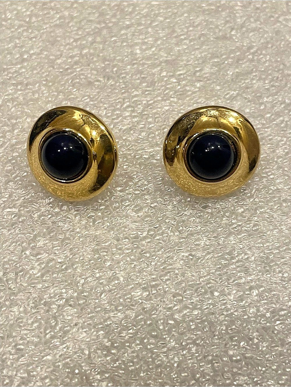 Gold & Black Clip-On Earrings